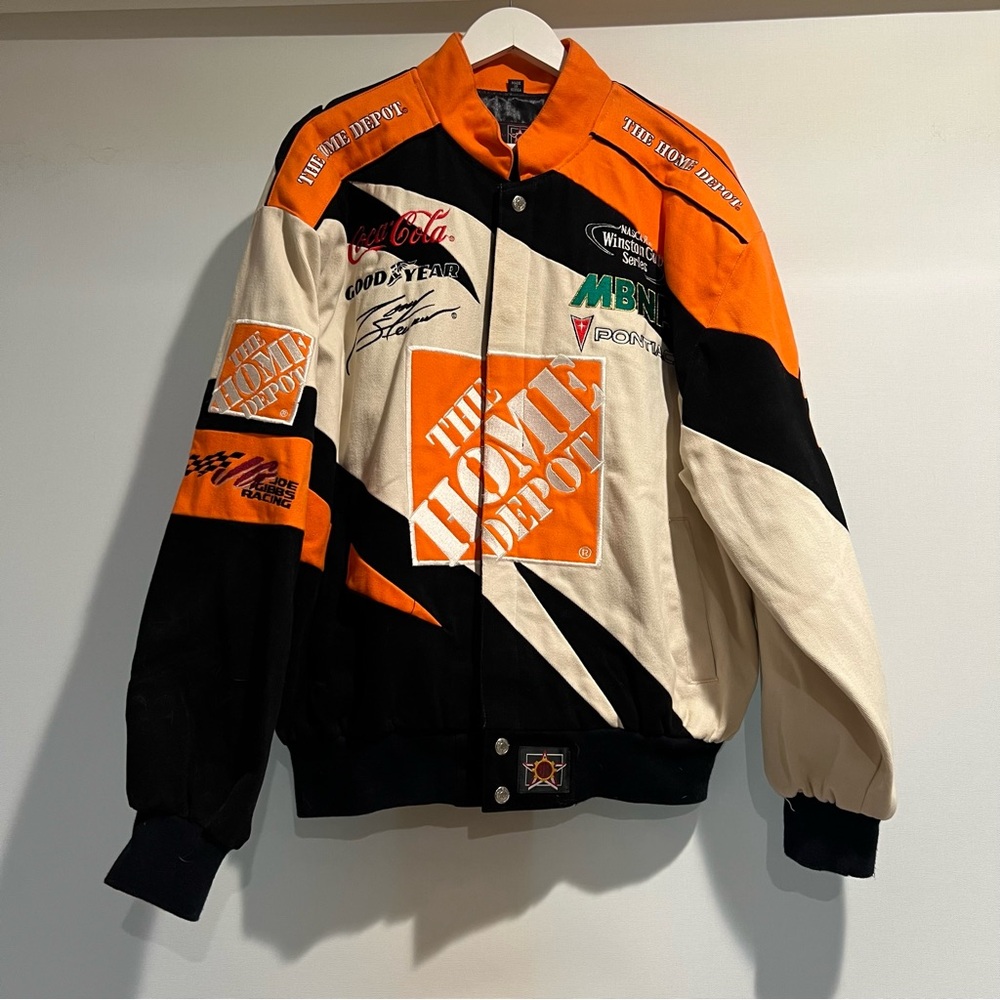 Vintage Home Depot CocaCola MBNA Tony Stewart NASCAR Racing Jacket Size L
